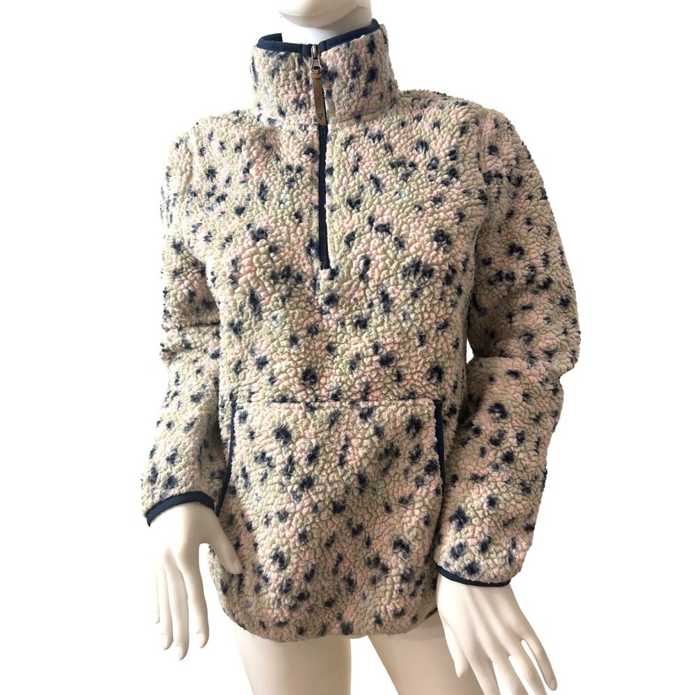 LIV Sherpa Fleece Pullover Jacket Women M Pink Green Navy 1/4 Zip Speckled  Logo